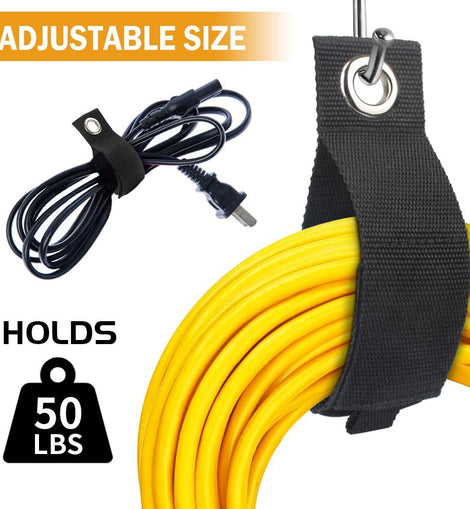 Cheap 3/4pcs Hook Loop Extension Cord Organizer Hanger Cord Wrap Cable  Straps Cables Hoses Rope Home RV Garage Storage Organization