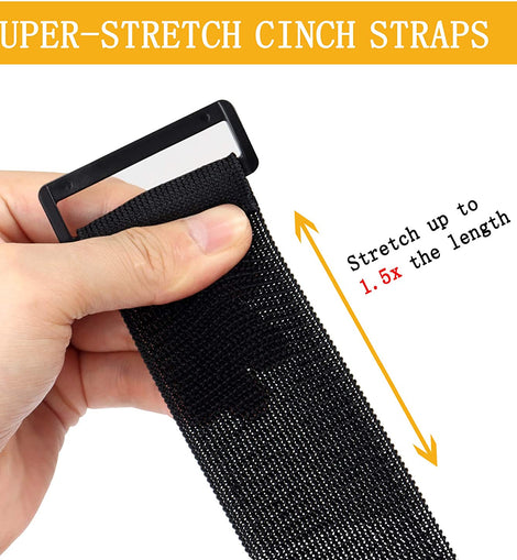 All Purpose Elastic Cinch Strap - 18 x 1 1/2 inch - 5 Pack